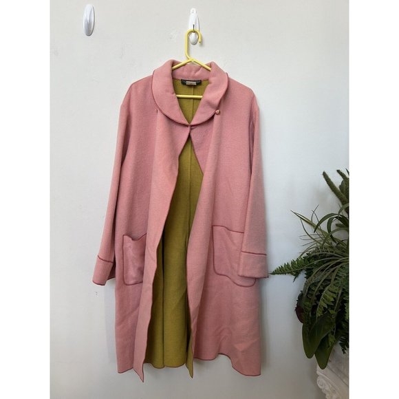 Harve Benard Women’s Wool Blend Tunic Long Pink Coat Size 14 - Picture 2 of 8